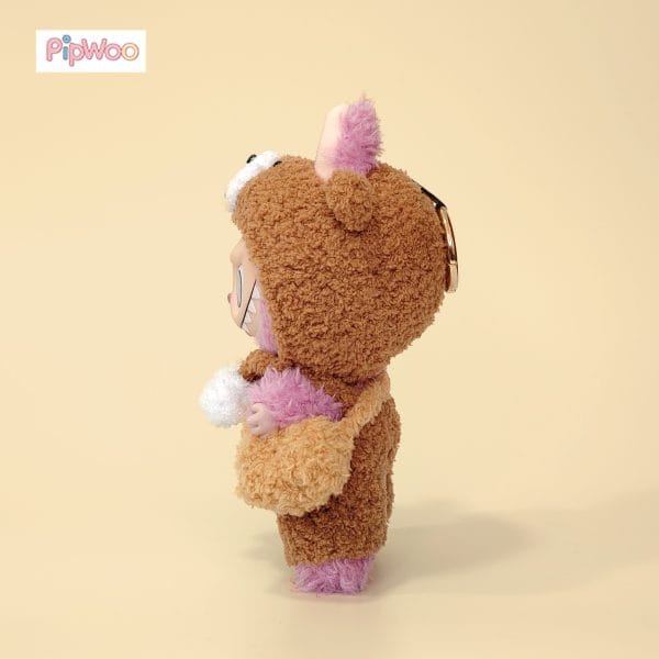 PipWoo Tawny Trails Labubu Bear Outfit side view displaying the outfit's profile and stitching details.