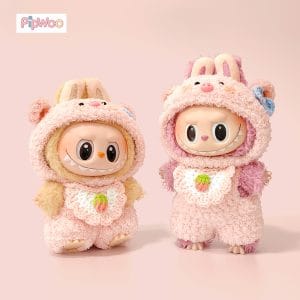 PipWoo Crochet Labubu Clothes - Cotton Candy Pig main view showcasing the overall design and charming pink crochet details.