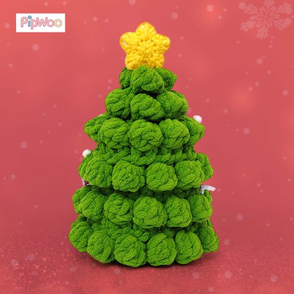 Back view of Crochet Labubu Clothes – Twinkle Tree (Light‑Up) revealing the layered branch design and neat stitch work