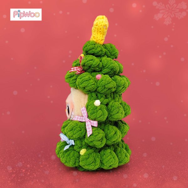 Side profile of Crochet Labubu Clothes – Twinkle Tree(Light‑Up) displaying the tree silhouette and textured yarn details