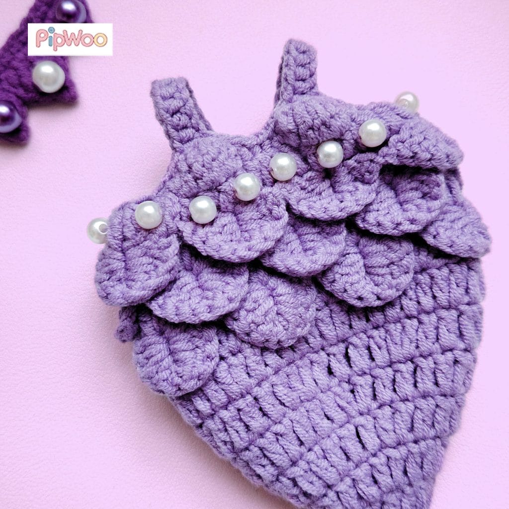 Crochet Labubu Clothes Purple Mermaid PipWoo Pipwoo Handmade Crochet Labubu Clothes Purple Mermaid Detail 1 1024x1024